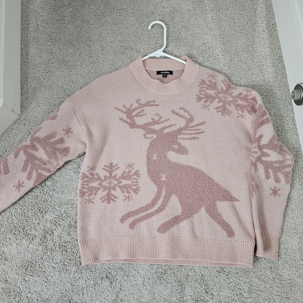 Pink Reindeer Sweater